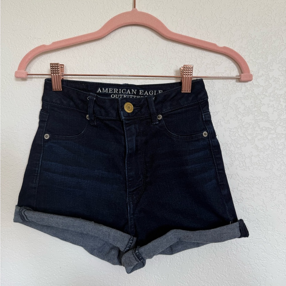 American Eagle Outfitters Women's Dark Blue Jean Shorts